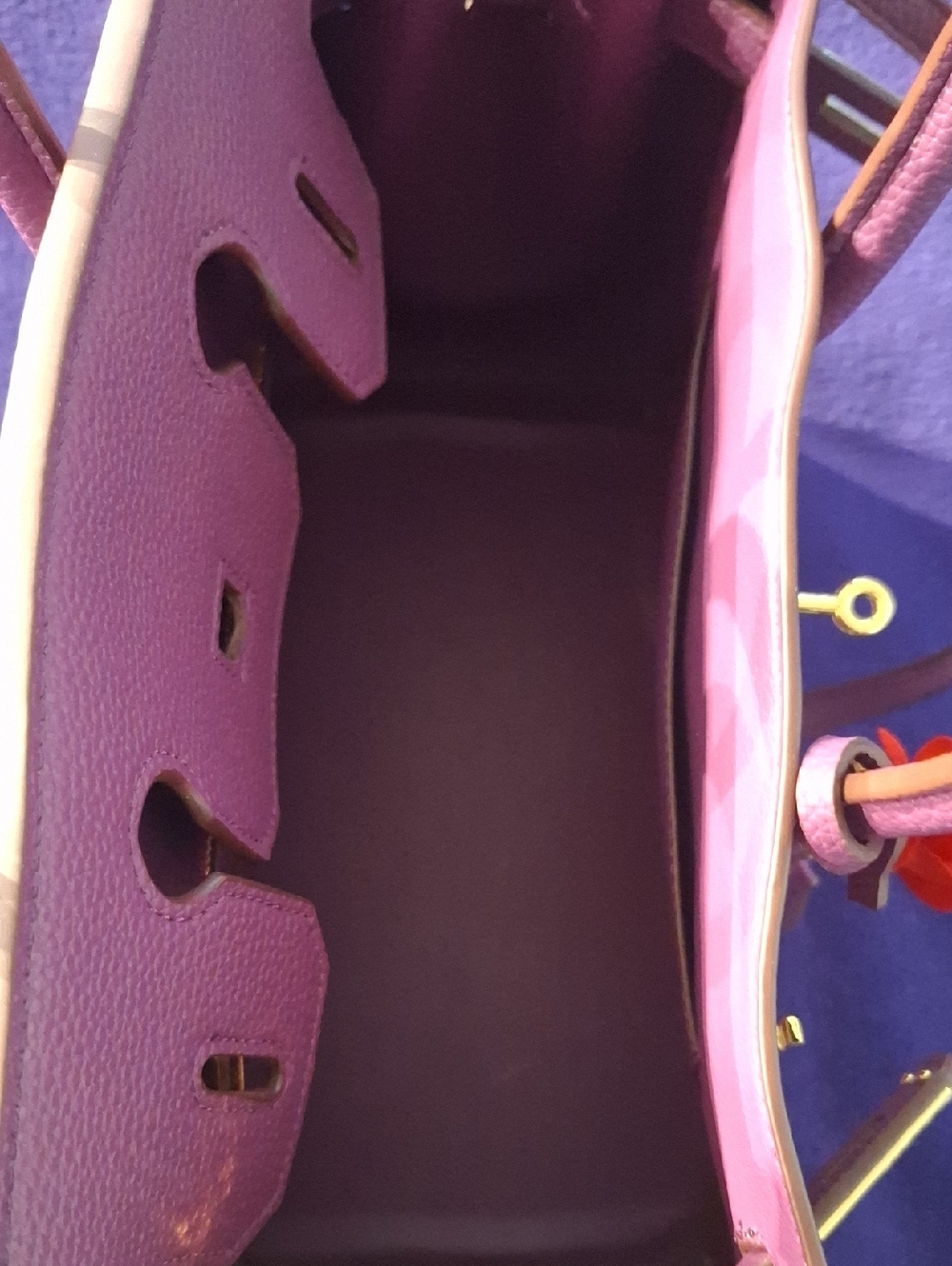 Purple Floral Embellished Satchel Handbag - Picture 4 of 7